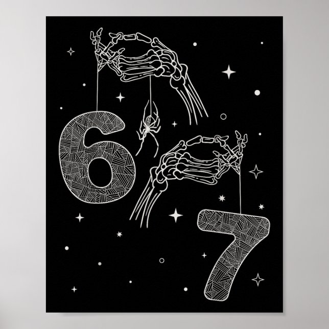 Póster 67 Mano de esqueleto divertida Meme Halloween Six  (Frente)
