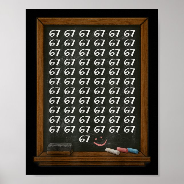 Póster 67 Math Teacher Overload Six Seven Brainrot Meme C (Frente)