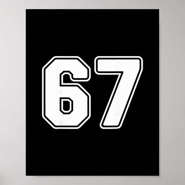 Póster 67 Meme 6 7 Números Seis Sete Meninos Crianças Div (Frente)