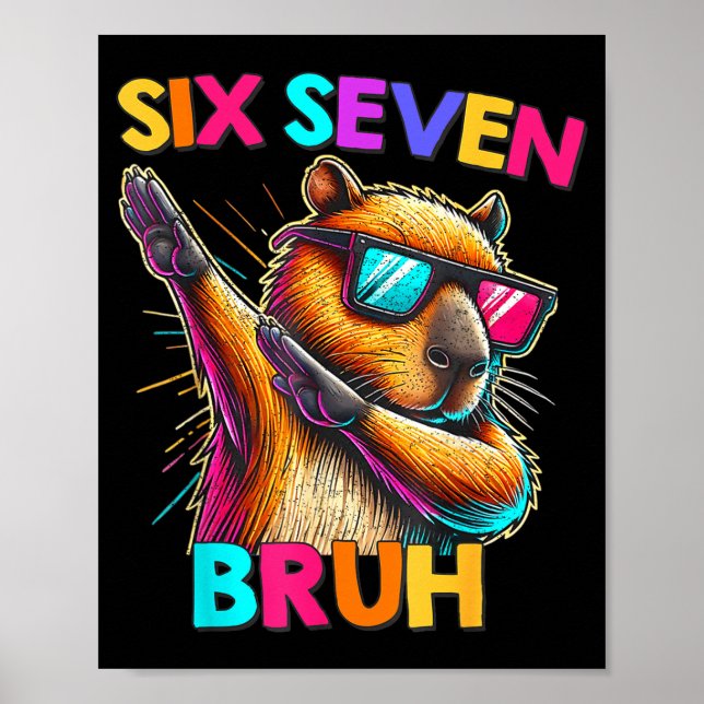 Póster 67 Meme Capybara Six Seven Bruh Capybara Kids Boys (Frente)