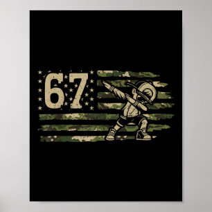 Póster 67 Meme Dabbing Chico Camuflaje Usa Bandera Americ
