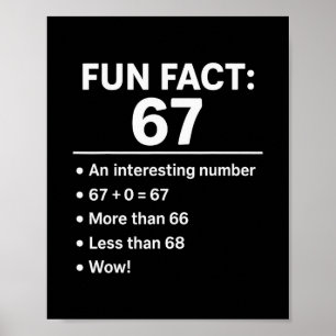 Póster 67 Meme Dato Divertido - Seis Siete Gen Alfa Z Hum