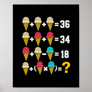 Póster 67 Meme de goteo de helado Orden de operaciones Ma