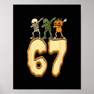 Póster 67 Meme de Halloween 6 7 Números Seis Siete Niños