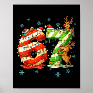 Póster 67 Meme de Navidad 6 7 Números Seis Siete Gen Z Al