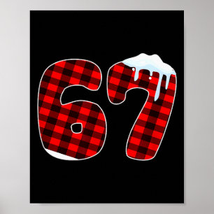 Póster 67 Meme de Navidad 6 7 Números Seis Siete Xmas Div