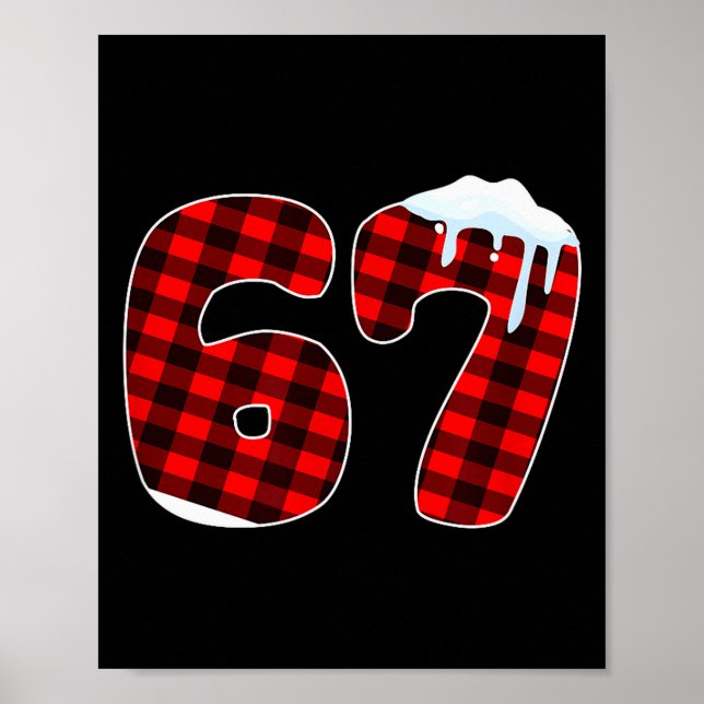 Póster 67 Meme de Navidad 6 7 Números Seis Siete Xmas Div (Frente)