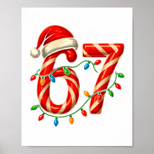 Póster 67 Meme de Navidad Divertido Seis Siete Luces de N