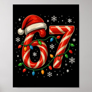 Póster 67 Meme de Navidad Divertido Seis Siete Luces de N