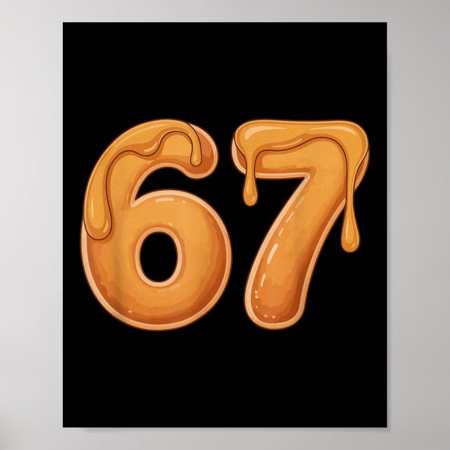 Póster 67 Meme de Panqueque Divertido Six Seven Jerga  (Frente)