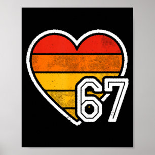 Póster 67 Meme Día de San Valentín Corazón Seis Siete 6 7