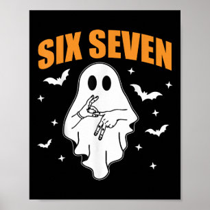 Póster 67 Meme Divertido Fantasma Halloween Embrujado 6 7