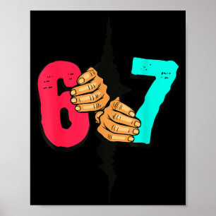 Póster 67 Meme Divertido Seis Siete Gen Alfa Argot Navida