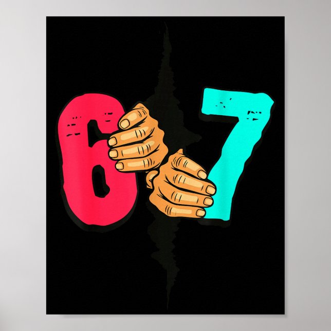 Póster 67 Meme Divertido Seis Siete Gen Alfa Argot Navida (Frente)