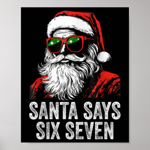 Póster 67 Meme Divertido Seis Siete Navidad 6-7 Meme Sant