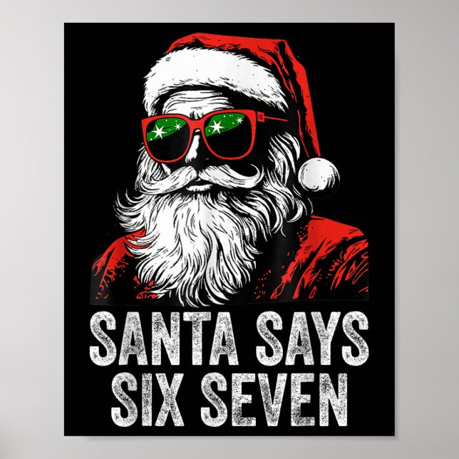 Póster 67 Meme Divertido Seis Siete Navidad 6-7 Meme Sant (Frente)