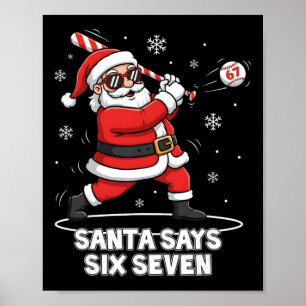 Póster 67 Meme Divertido Seis Siete Navidad 6-7 Meme Sant