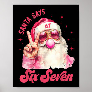 Póster 67 Meme Divertido Seis Siete Navidad 6-7 Meme Sant