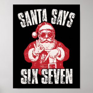 Póster 67 Meme Divertido Seis Siete Navidad 6-7 Meme Sant