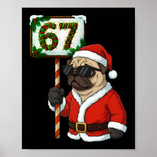 Póster 67 Meme Divertido Seis Siete Navidad Amante Perro 
