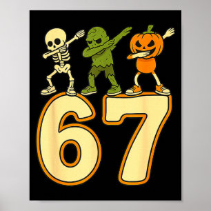 Póster 67 Meme Divertidos Números De Halloween Seis Siete