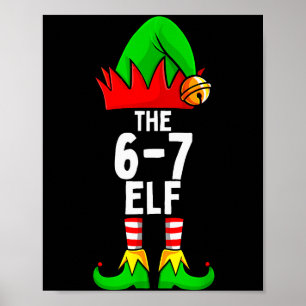 Póster 67 Meme Elfo Navidad Familia Emparejamiento 6-7 Br