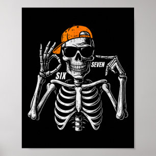 Póster 67 Meme Esqueleto Divertido De Halloween De Moda S