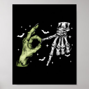 Póster 67 Meme Esqueleto Mano Zombie 6 7 Halloween Seis S