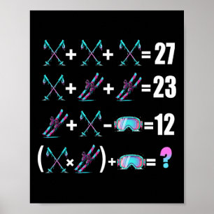Póster 67 Meme Esquí Helado Goteo Con Esquís Polos Ski 