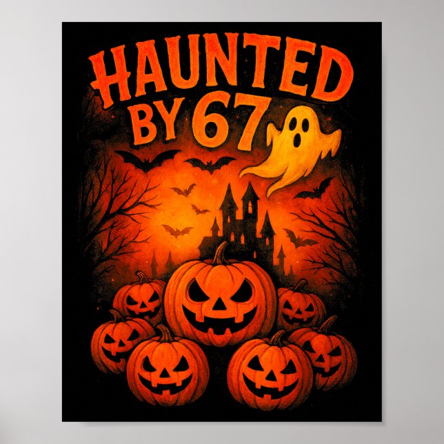 Póster 67 Meme Fantasma De Moda Halloween Divertido Seis  (Frente)