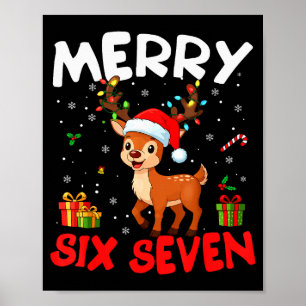 Póster 67 Meme Feliz Seis Siete Reno Divertida Navidad W
