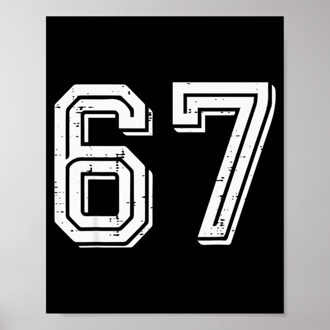 Póster 67 Meme Funny 6 7 Men Women Kids Youth Teen Boys G (Frente)