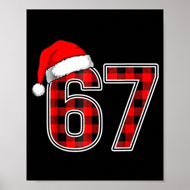 Póster 67 Meme Funny Christmas Red Plaid Xmas Pajamas Sla (Frente)
