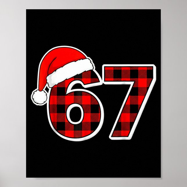 Póster 67 Meme Funny Christmas Red Plaid Xmas Pajamas Sla (Frente)