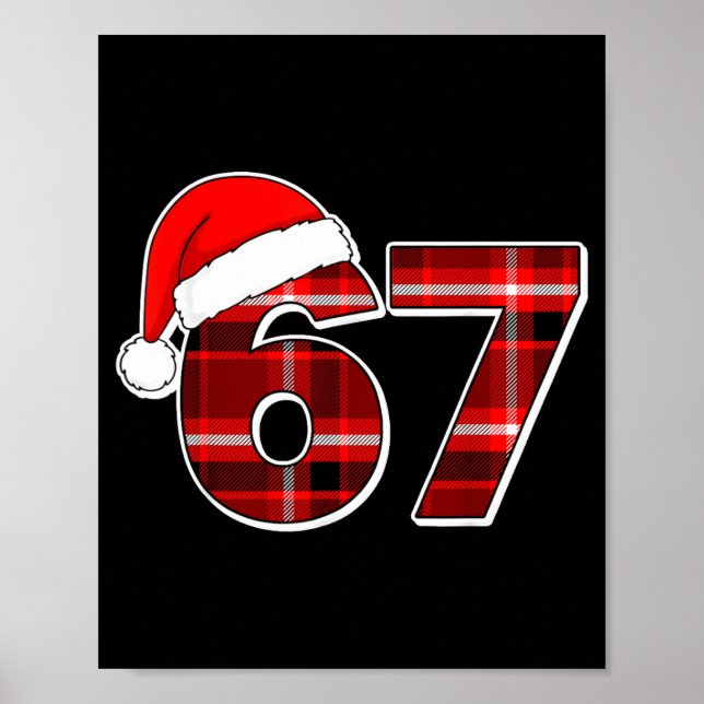 Póster 67 Meme Funny Christmas Red Plaid Xmas Pajamas Sla (Frente)