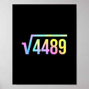 Póster 67 Meme jerga Tie Dye divertido raíz cuadrada 4489