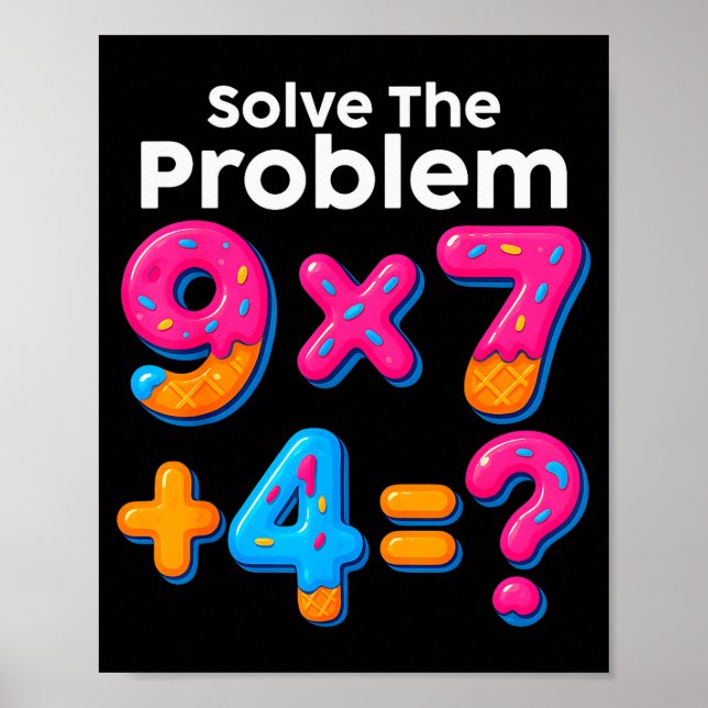 Póster 67 Meme Math Teacher Ice Cream Drip 6 7 Brainrot S (Frente)