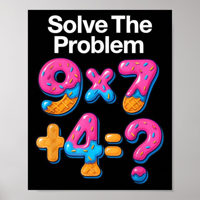 Póster 67 Meme Math Teacher Ice Cream Drip 6 7 Brainrot S (Frente)