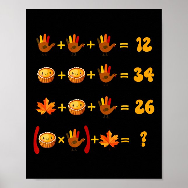 Póster 67 Meme Math Thanksgiving Logic Puzzle  (Frente)