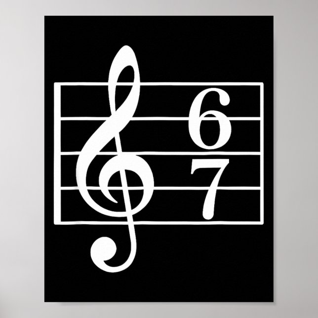 Póster 67 Meme Musical de jerga Seis Siete Profesor de mú (Frente)