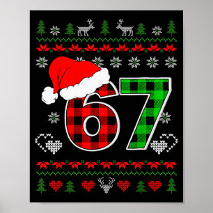 Póster 67 Meme Navidad Seis Siete Xmas Suéter Feo Hombres