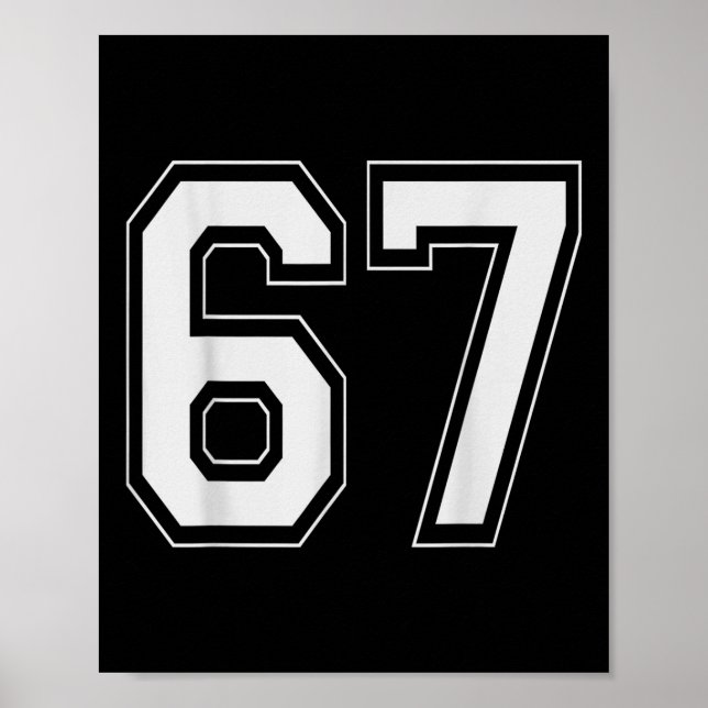Póster 67 Meme Número Seis Siete Slang Gen Alpha 6 7  (Frente)