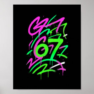Póster 67 Meme Oculto Tendencia Gen Z Alpha Seis Siete 6