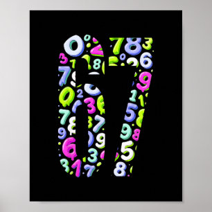 Póster 67 Meme Oculto Tendencia Gen Z Alpha Seis Siete 6