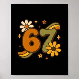 Póster 67 Meme Otoño Groovy Retro 70s Seis Siete Boho