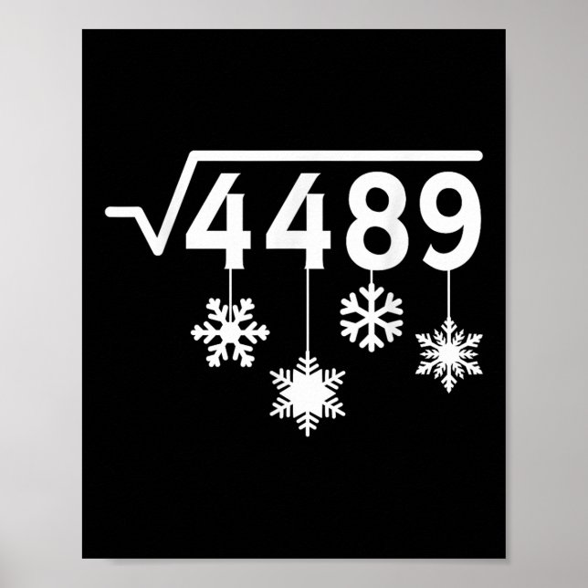 Póster 67 Meme Profesor de Matemáticas Navidad Copos de N (Frente)
