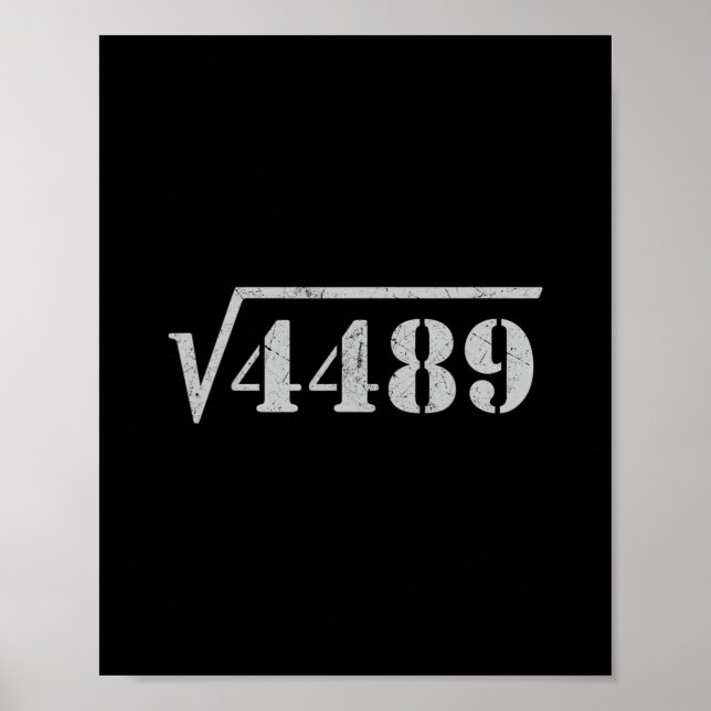 Póster 67 Meme Raíz Cuadrada 4489 Slang Math 6 7 Retro Ho (Frente)
