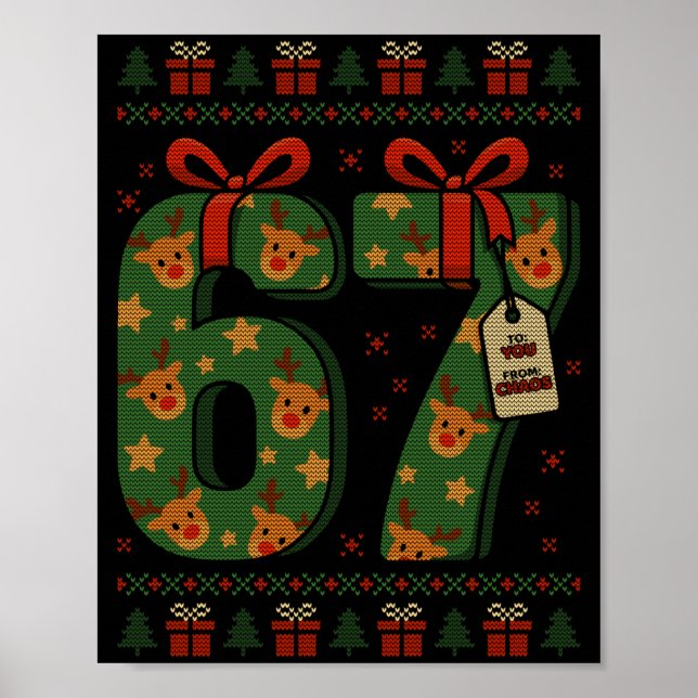 Póster 67 Meme Reindeer Christmas Ugly Sweater Xmas Celeb (Frente)