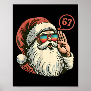 Póster 67 Meme Santa Retro Divertido Santa 6 7 Seis Siete
