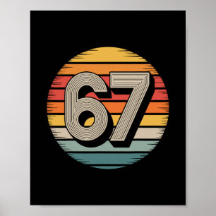 Póster 67 Meme Seis Siete 6 7 Camiseta Meme Número Divert